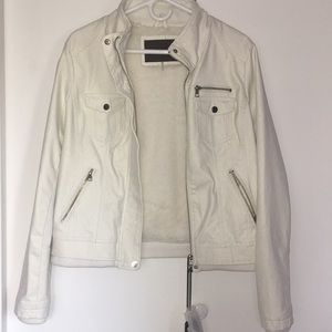 NWT White Leather Jacket